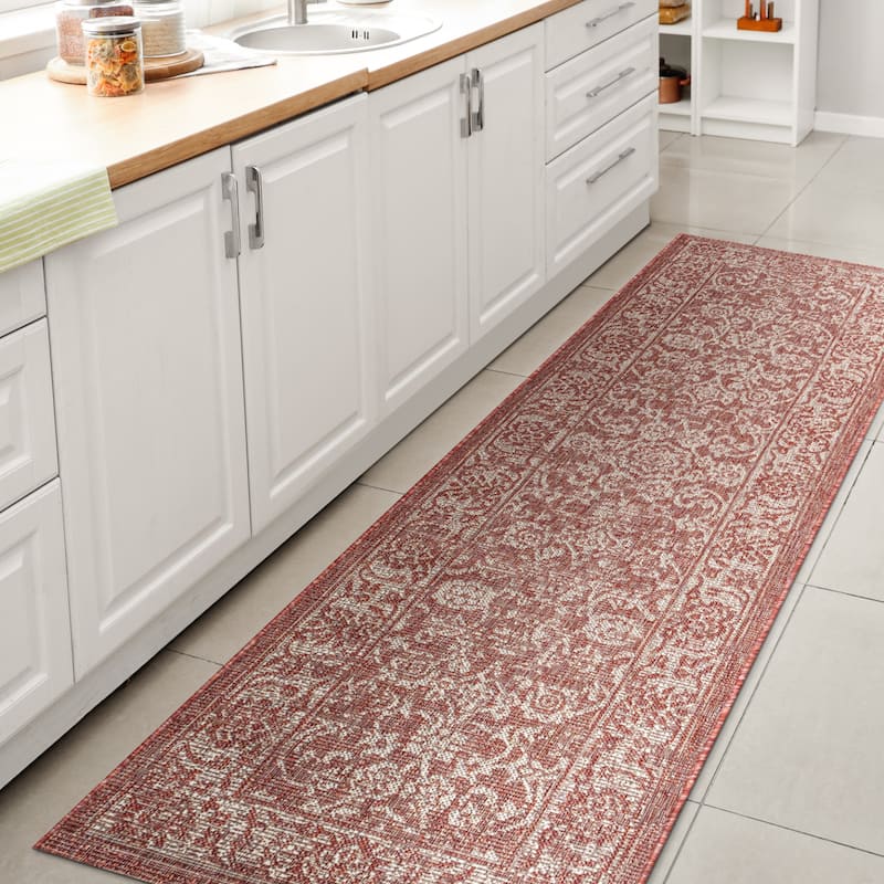 JONATHAN Y Sinjuri Bohemian Textured Weave Floral Indoor/Outdoor Area Rug