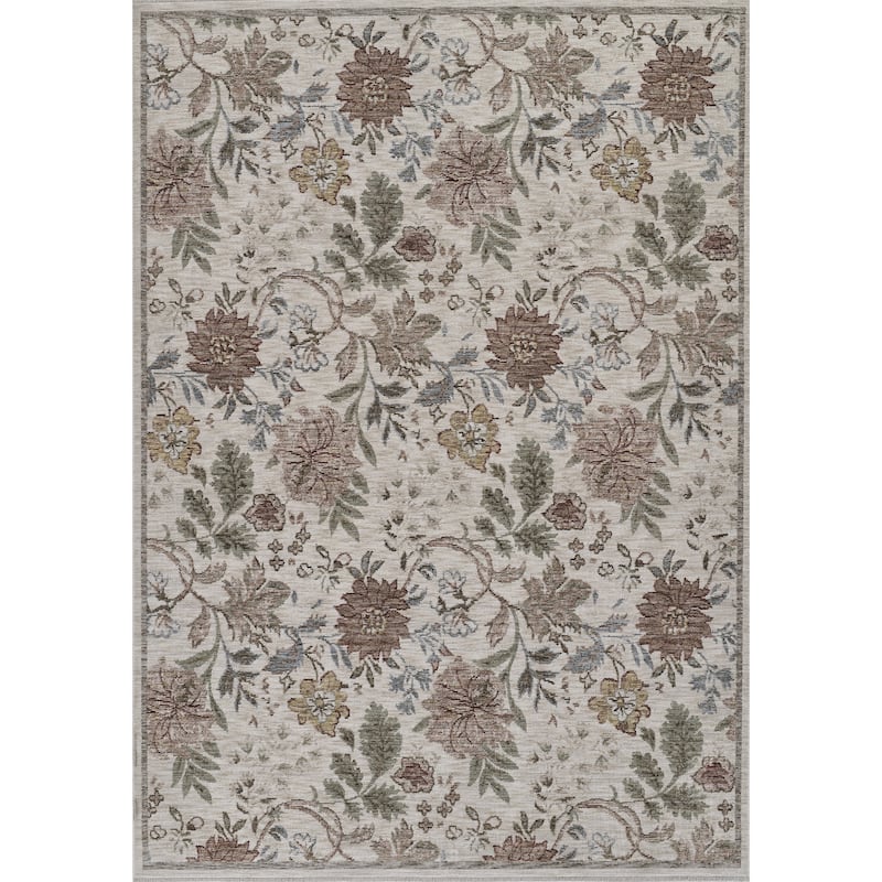Momeni Wisteria Polyester Traditional Area Rug - Ivory - 9'2" X 12'5"