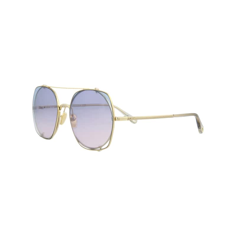 Chloé Square-Frame Metal Sunglasses