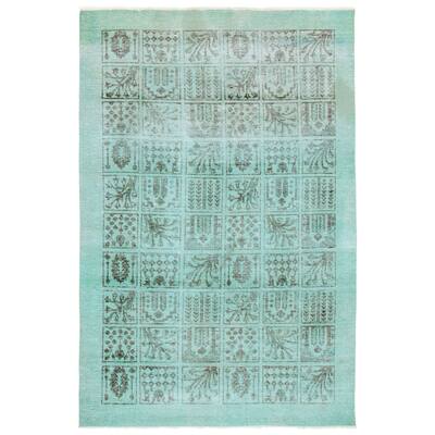 ECARPETGALLERY Hand-knotted Color Transition Turquoise Wool Rug - 5'6 x 8'5