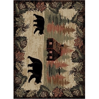 American Destination Happy Valley Multi Rustic Lodge Area Rug - Bed ...