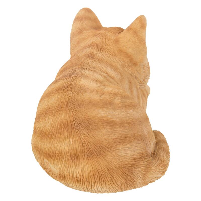 7" Sleeping Tabby Kitten Outdoor Garden Statue