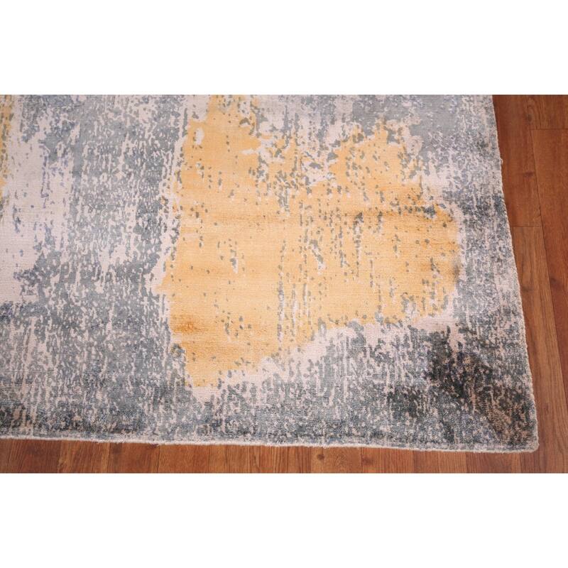 Contemporary Abstract Indian Area Rug Handmade Wool Carpet - 8'0" X 9'8"
