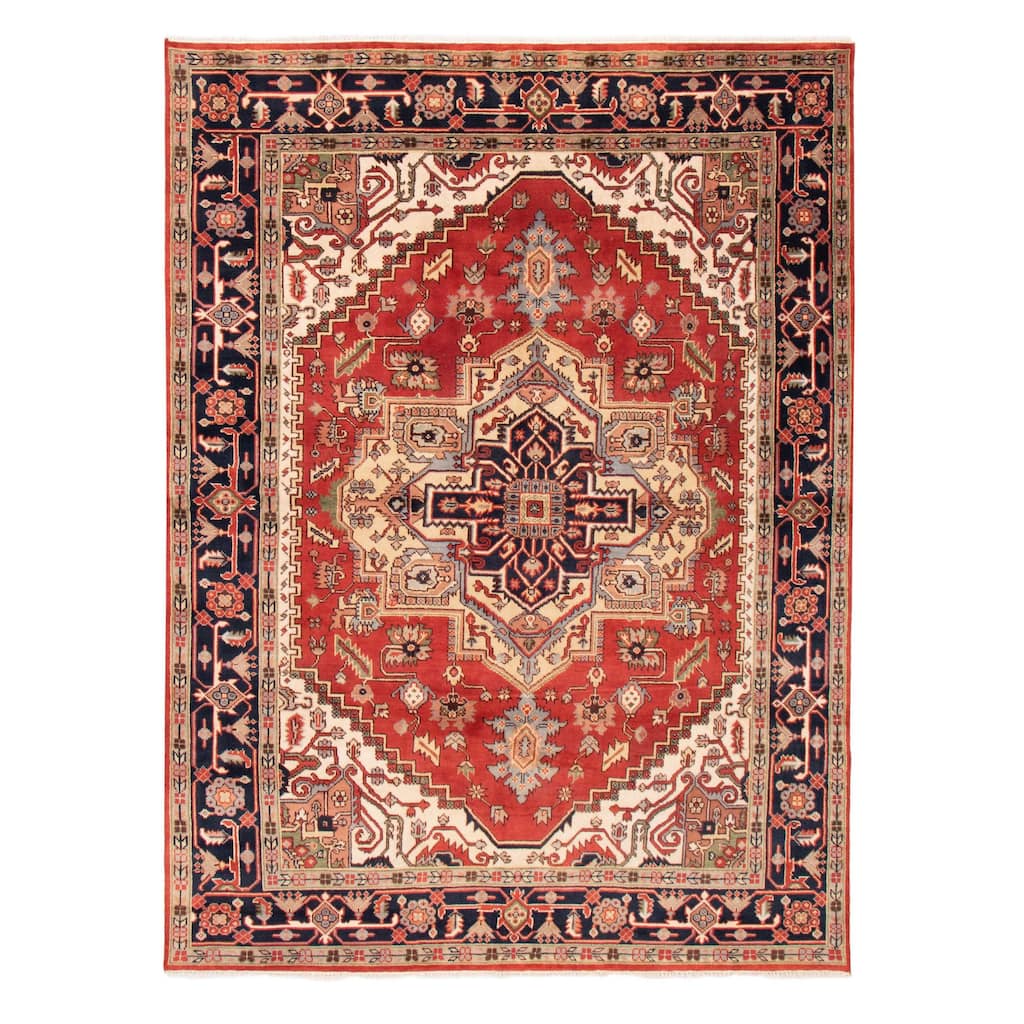 ECARPETGALLERY Hand-knotted Serapi Heritage Red Wool Rug - 8'10 x 11'10