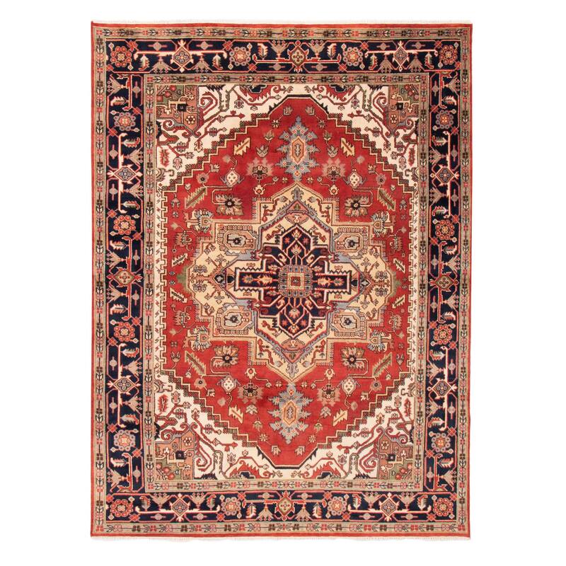ECARPETGALLERY Hand-knotted Serapi Heritage Red Wool Rug - 8'10 x 11'10