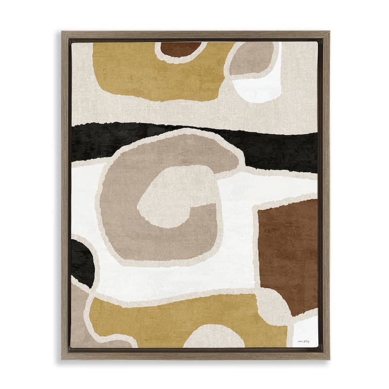 Stupell Earthy Boho Geometrics Framed Floater Canvas Wall Art Design By Amber Sterling - 17 x 21 - Brown