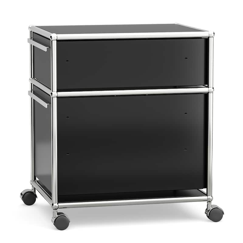 Modern 2/3-Drawer Wheel File Storage Cabinet with Stainless Metal