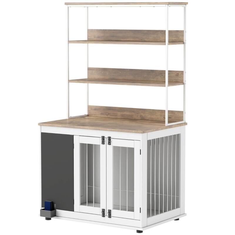 White Furniture-Style Dog Crate Doubles As A Side Table