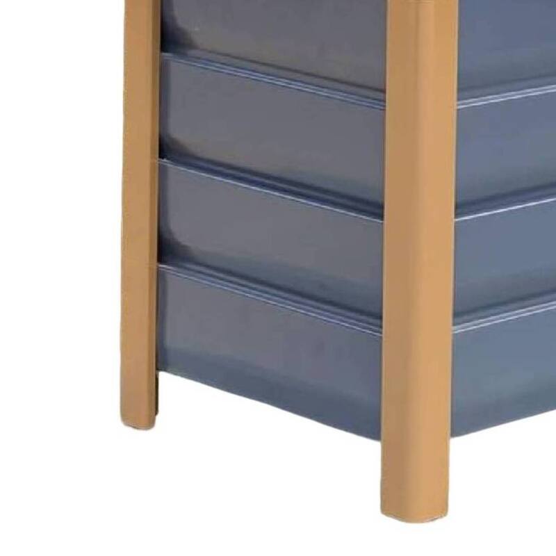 23.62" Single-Layer Deep Bottom Drainable Planting Bed, Raised Garden Bed, Grey - N/A