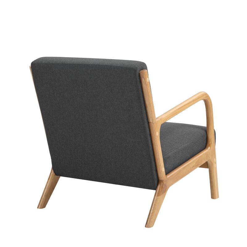 Mid-Century Modern Upholstered Accent Chair with Wood Frame