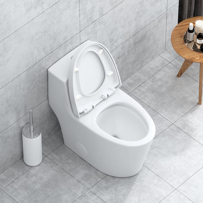 One piece dual flush elongated 12'' rough in toilet (Seat include) - N/A
