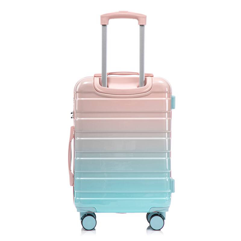 14In 20In 2 pcs in PC Spinner Wheel Luggage, Carry on Suitcase, With Gradient Color and Combination Lock