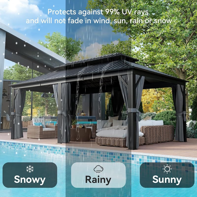 Hardtop Gazebo with Double Galvanized Steel Roof