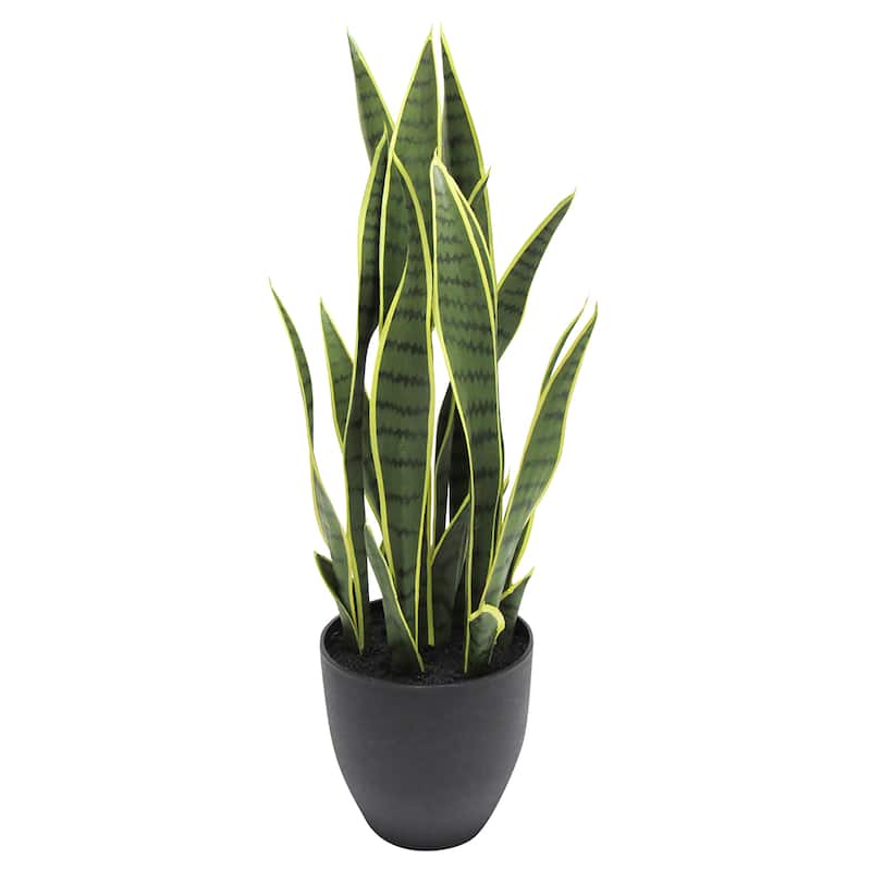 Artificial Sansevieria Snake Plant in Black Pot - 26" H x 12" W x 12" DP - Yellow