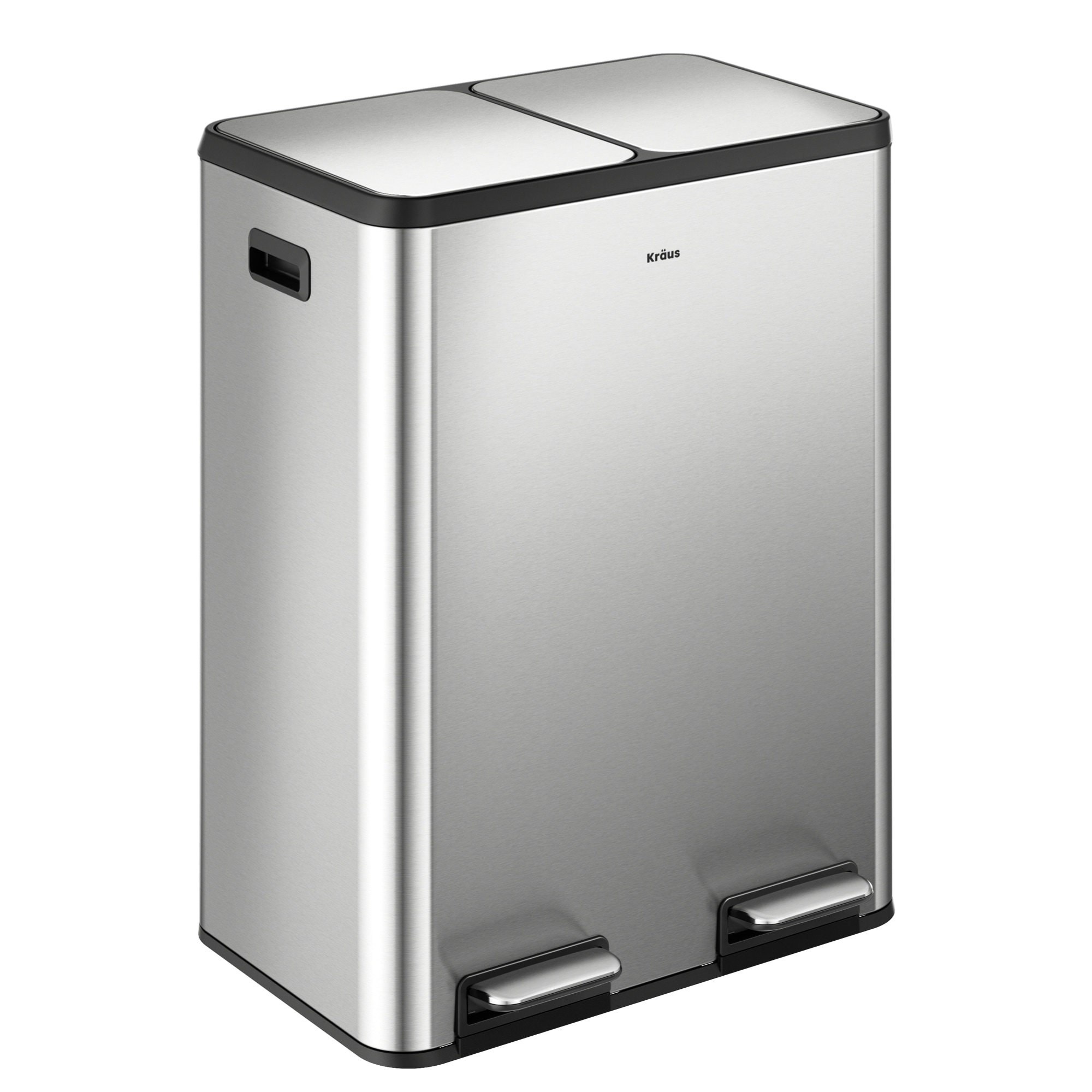 KRAUS WasteGuard 15.8 G 60 L Dual Compartment Pedal Kitchen Trash Can