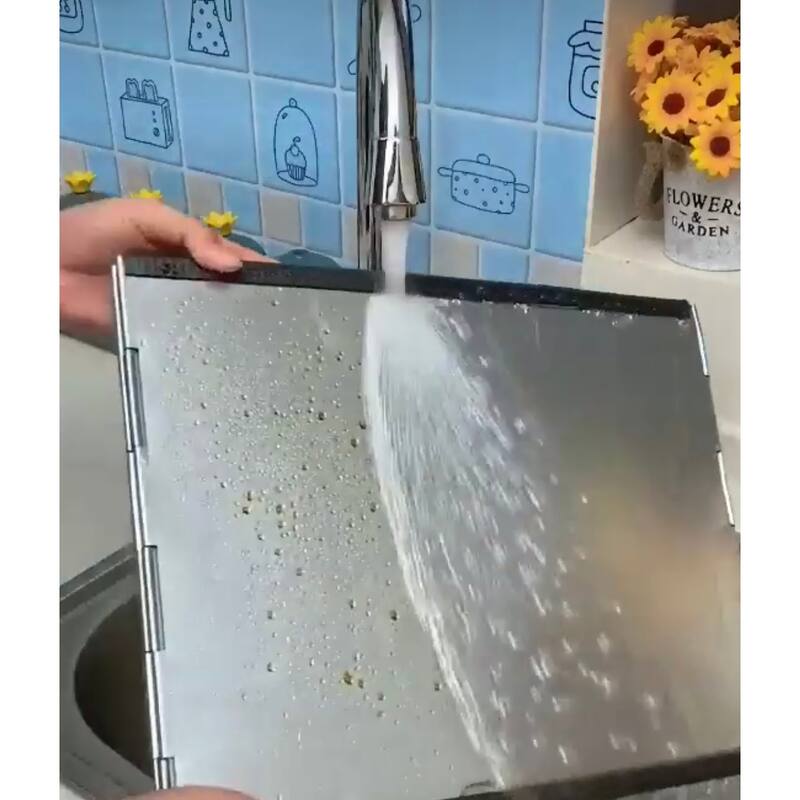 30-Inch Durable 3 Sided Stainless Steel Splatter Screen Guard for Frying, Foldable oil splash guard, Anti Splatter Screen guard