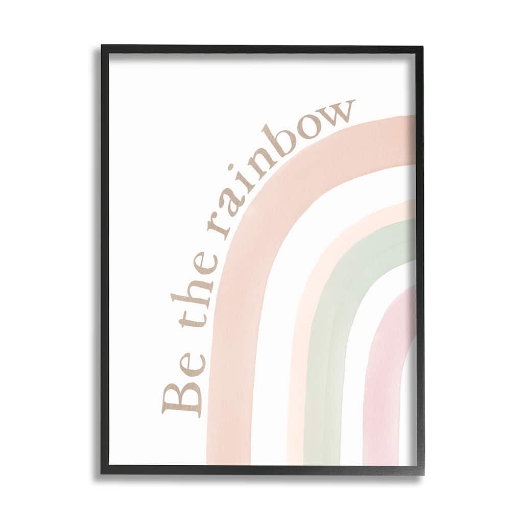 Stupell Be The Rainbow Pastel Framed Giclee Art Design by Sisi and Seb
