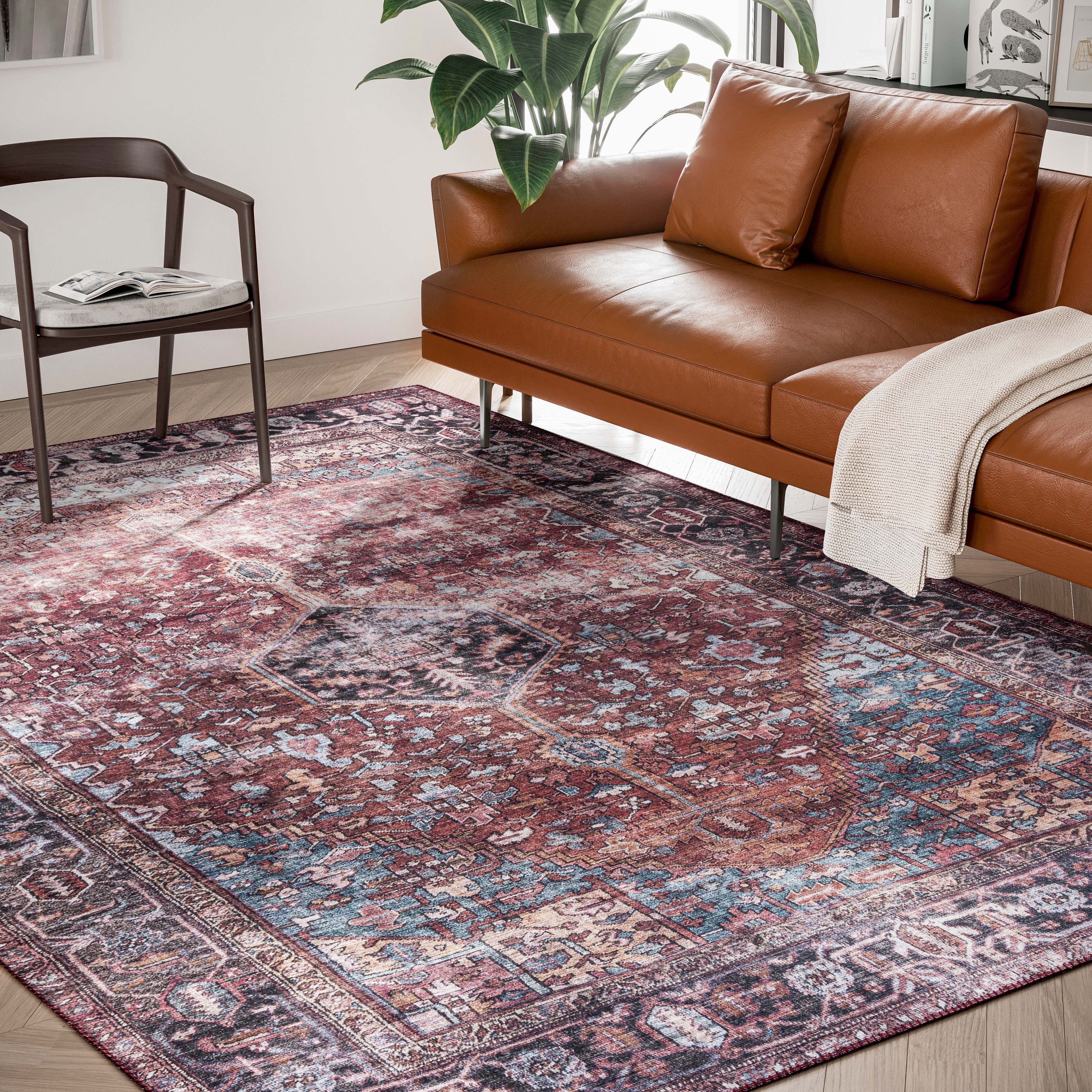Abani Paloma PAL100A Vintage Merlot Area Rug