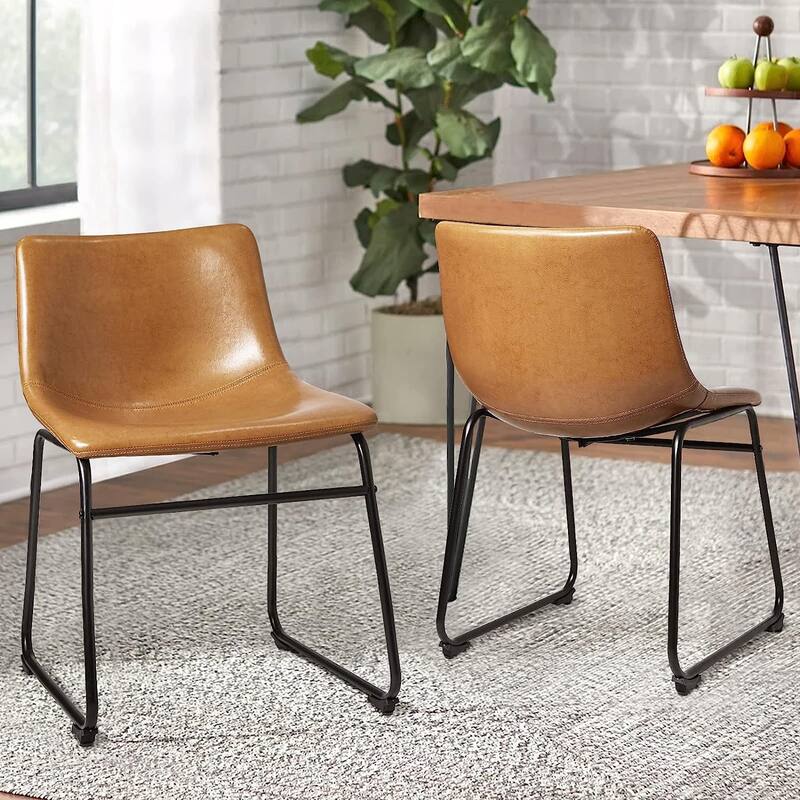 Bossin 18/26/30 inch Bar Stools,Counter Height Bar Stools with Back Modern PU Leather Stools Dining Chair with Footrest - Set of 2 - Yellow - Short