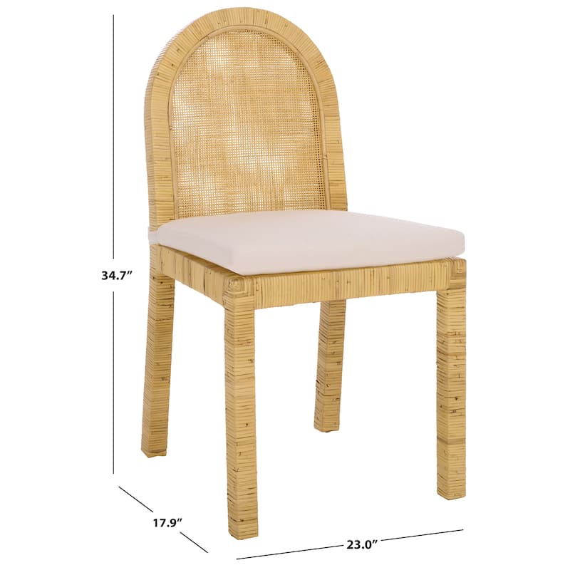 SAFAVIEH HOME Tojo Cane Rounded Back Dining Chair (Set of 2) - 23"W x 18"D x 35"H