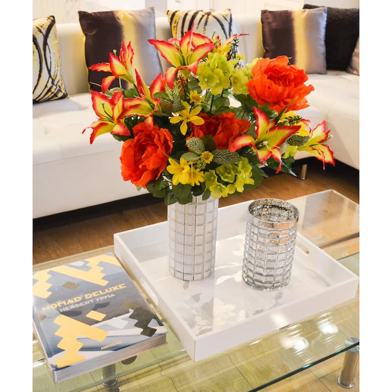 24-stem Faux Tiger Lily and Peony Mixed Bouquet