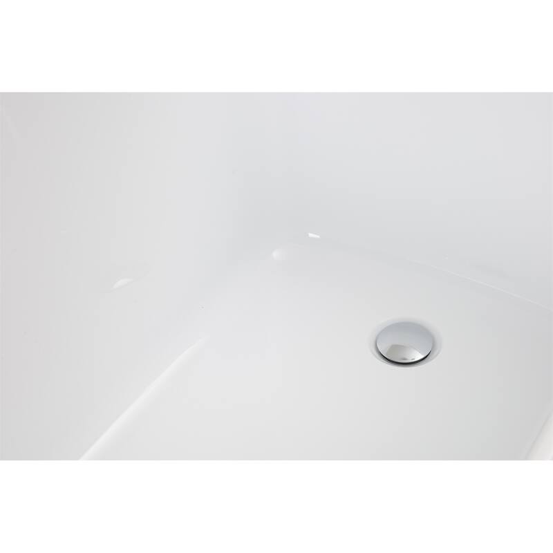 49" Glossy Black Square Acrylic Soaking Tub