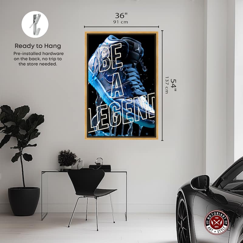 Notoriart Be A Legend Sneaker Drip Framed Sneaker 1 Piece Canvas Wall Art