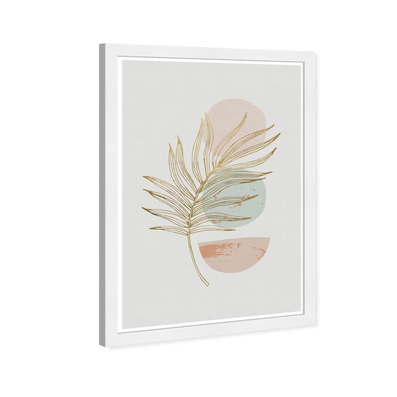 Wynwood Studio Prints Floral and Botanical Light Leaves Gold and Metallic Gold Mid-Century Modern Wall Art Canvas Print