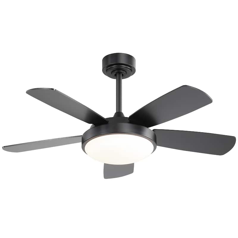 Sofucor 42 Inch Modern Ceiling Fan with Light and Remote,Memory Large LED,Quiet DC Motor,4500CFM High Velocity,ETL/FCC - Black