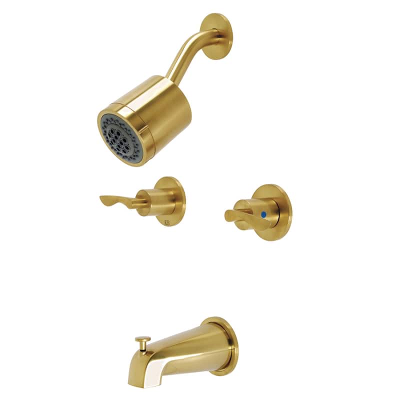 Kingston Brass Serena Two-Handle Tub and Shower Faucet - Brushed Brass