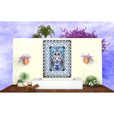 108pc Indoor Outdoor Ceramic Tile Water Fountain Mosaic Wall Mural
