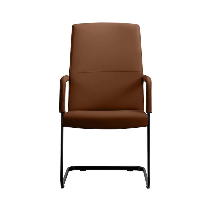 LeisureMod Evander Modern Faux Leather Office Chair with Aluminum Frame
