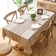 preview thumbnail 14 of 46, Enova Home 54"x 78" High Quality Rectangle Cotton and Linen Tablecloth with Tassels