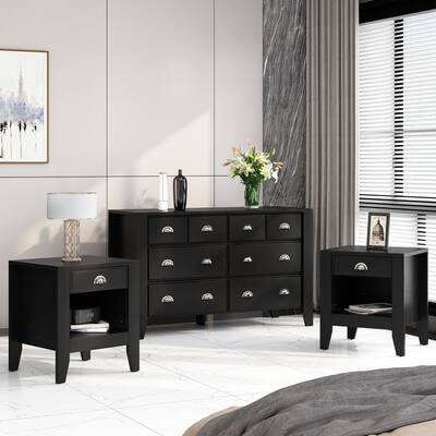 Foisy Faux Wood 3 Piece Double Dresser and Nightstand Bedroom Set by Christopher Knight Home