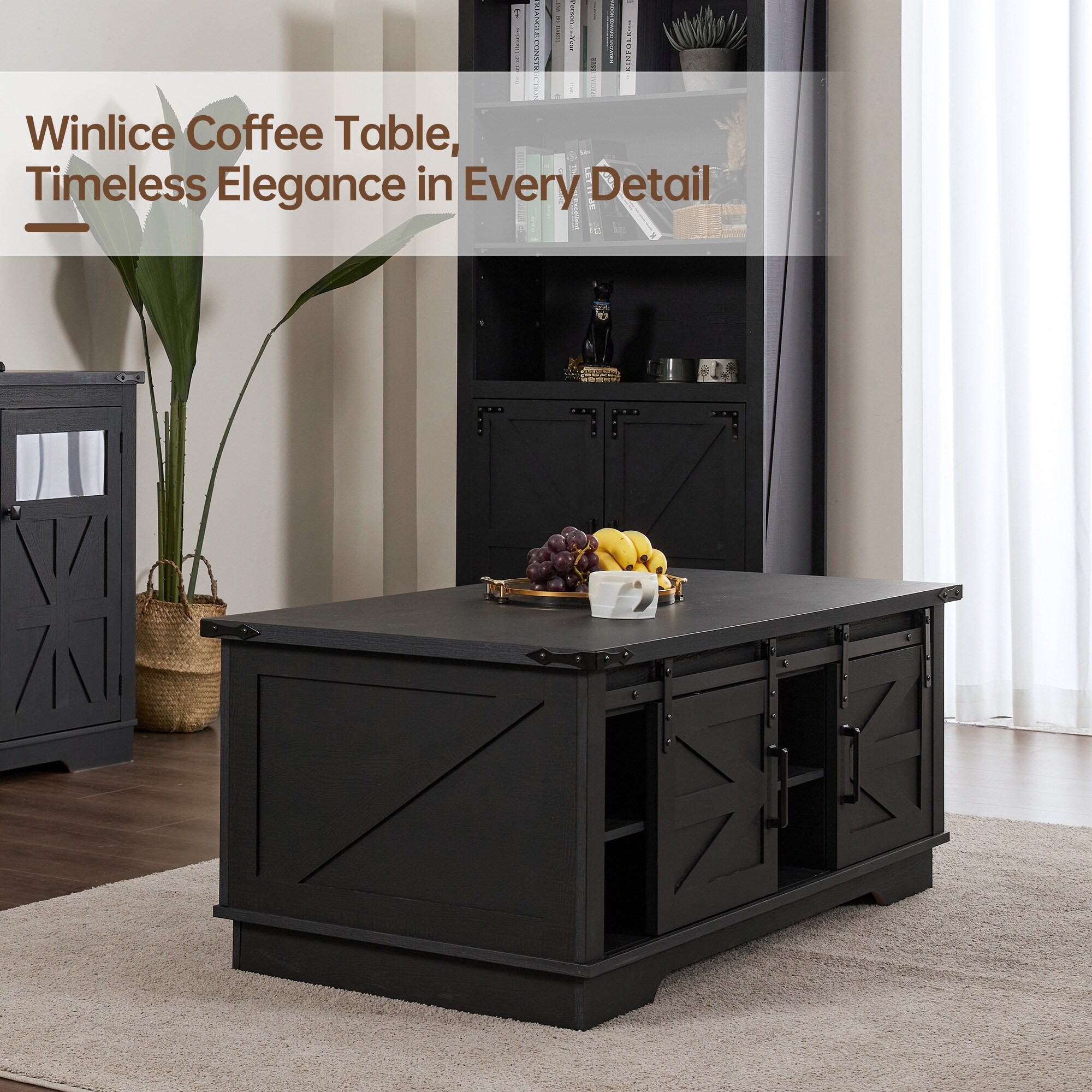 Edward coffee outlet table with storage