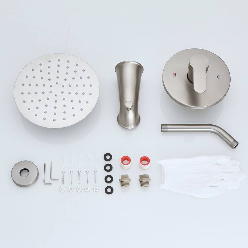 8-inch Wall-Mounted Rain Shower System with Stainless Steel Shower Faucet