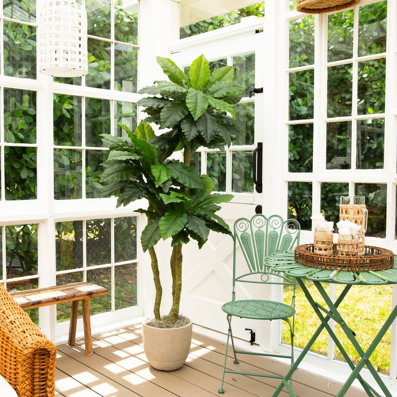 6-ft UV Resistant Artificial Bird Nest Fern Tree (Indoor/Outdoor) - Green