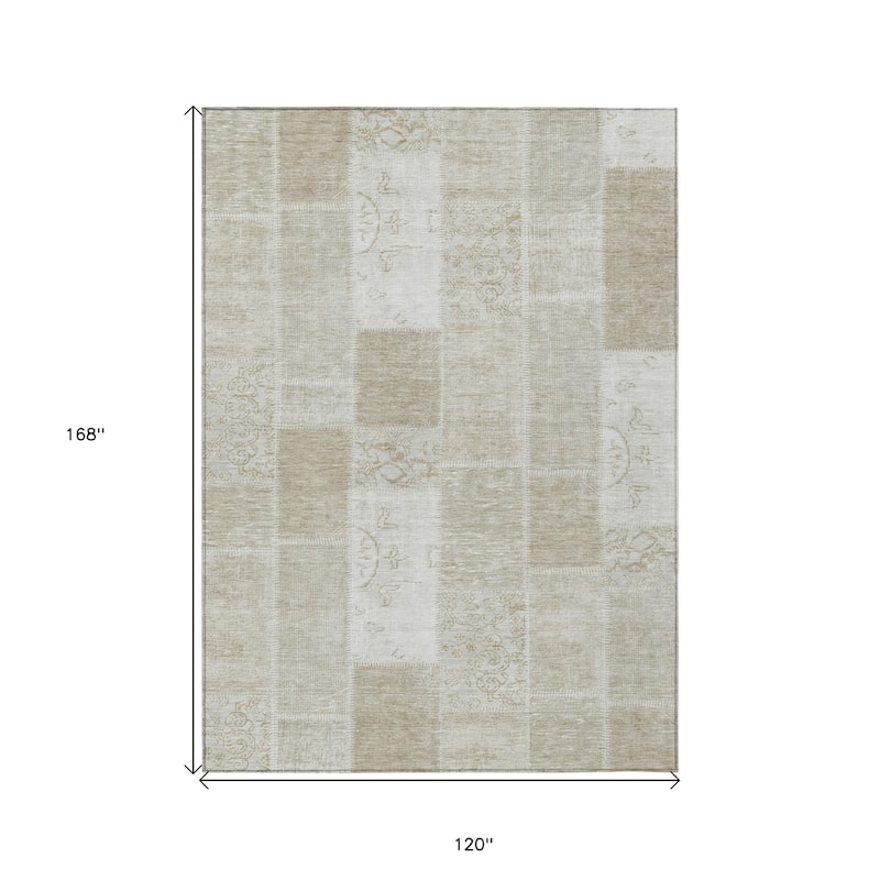 HomeRoots Patchwork Traditional Rectangle Outdoor Rug