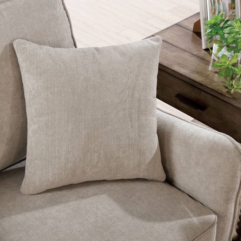 Furniture of America Pelteker Mid-Century Chenille Chair (Set of 2)
