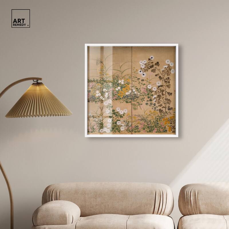 Flowering Plants in Autumn Shadowbox by Art Remedy