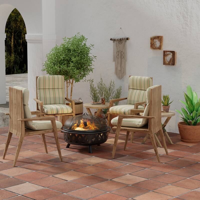 22" x 45" Outdoor Chair Cushion with Ties and Loop - 45'' L x 22'' W x 5'' H - Owen Raffia
