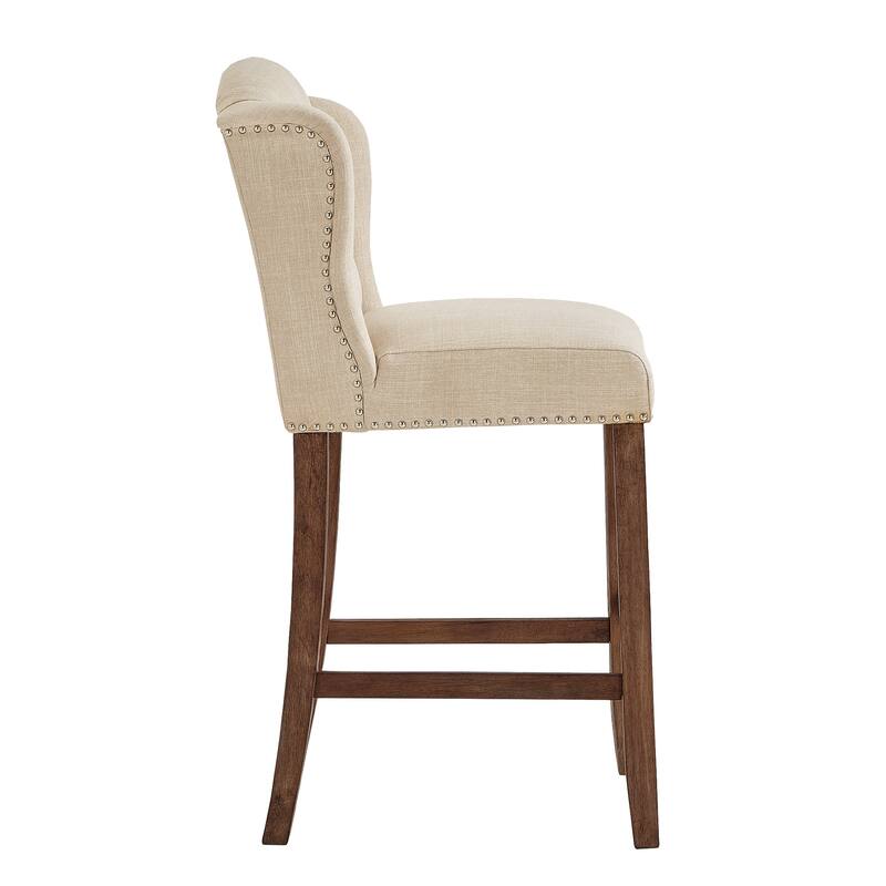 Lakin Tufted Linen Upholstered Stool (Set of 2) by iNSPIRE Q Artisan