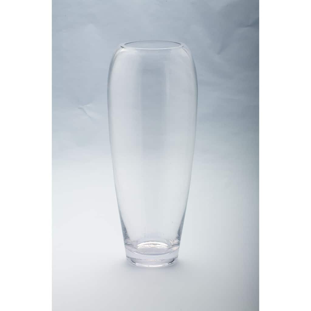 Cylindrical Hand-Blown Glass Vase - 15" - Clear