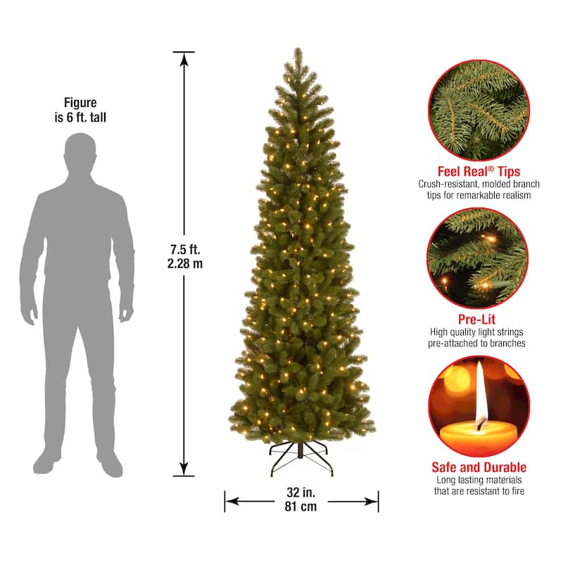 National Tree Company 7.5 ft. Feel-Real' Downswept Douglas Slim Christmas Tree - 7.5 Foot