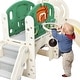 preview thumbnail 48 of 49, Freestanding Castle Climbing Playset with Slide, Tunnel, Ring Toss, and Basketball Hoop - Toy Storage Organizer for Kids