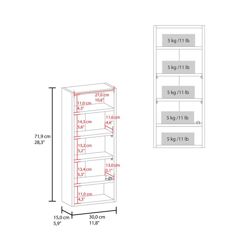 Uros Wall-Mounted Mirror Medicine Cabinet With One Door And Interior Storage Shelves, White
