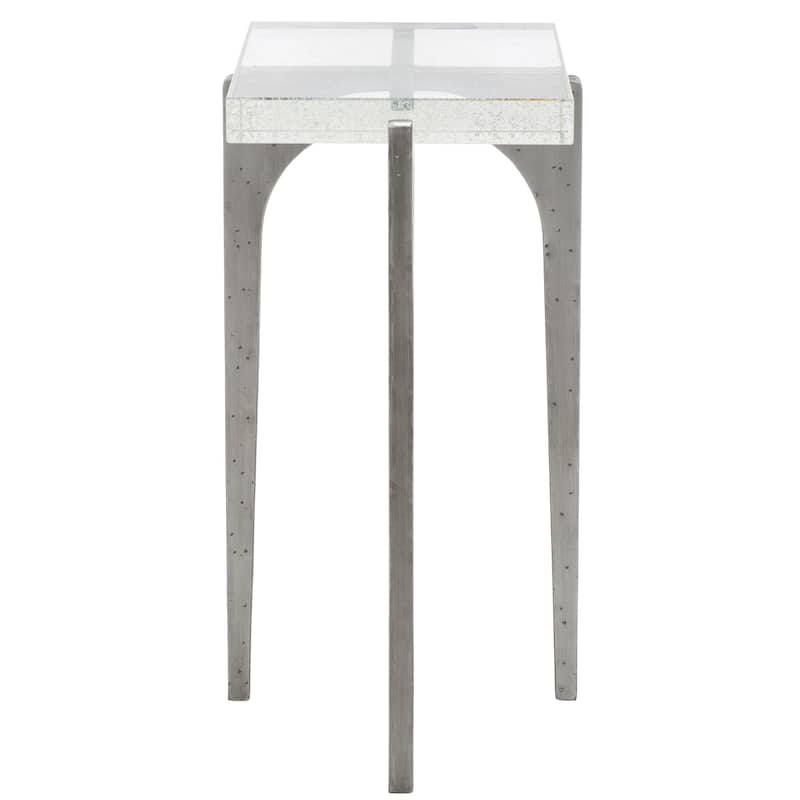 SAFAVIEH Couture Tawny Square Bubble Glass Accent Table - 13 IN W x 13 IN D x 25 IN H