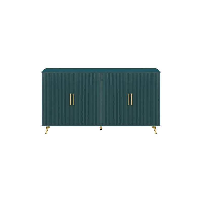 Wood TV Stand with Storage Cabinet & Adjustable Shelves - 15.70 x 60.00 x 32.30