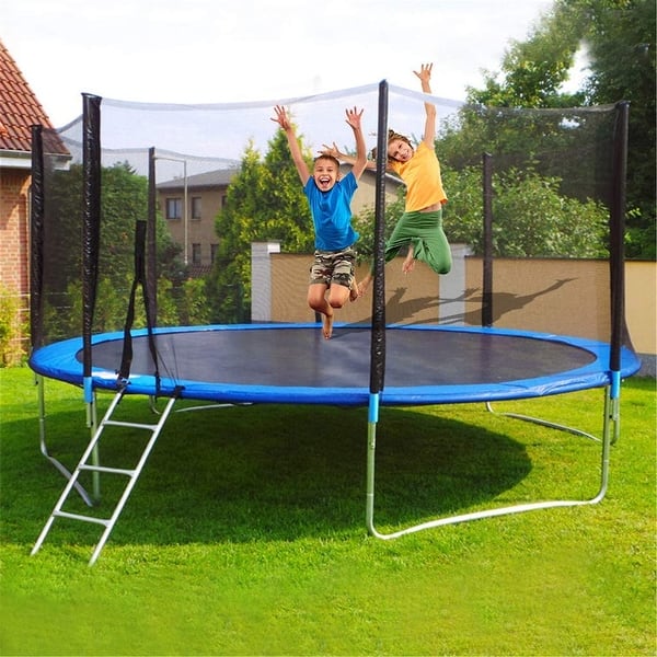 blijven Stof breed 12 FT Trampoline Combo Bounce Jump Outdoor Trampoline for Family  Entertainment with/Safety Enclosure Net Spring Pad Ladder - Overstock -  31457465