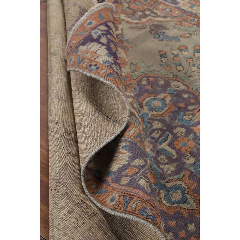 Tabriz Persian Vintage Area Rug Handmade Wool Carpet - 7'8"x 11'2"